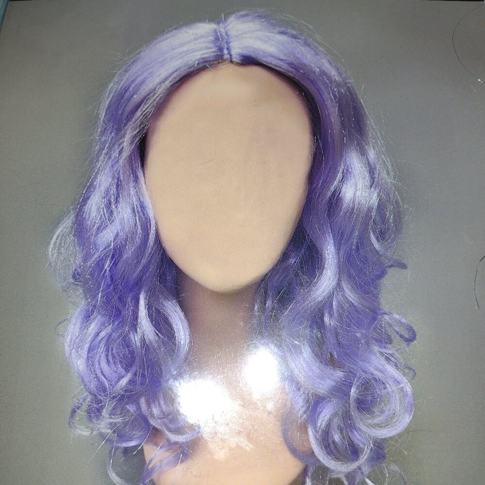 Costume wig lavender and silver strands sparkle Cosplay